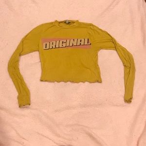 Yellow long sleeve crop top